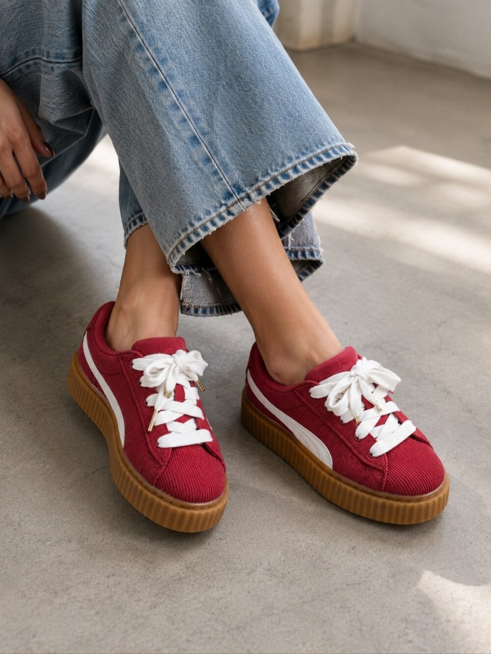 NWB Fenty x PUMA Creeper Phatty – Corduroy Red Size 5 🍎✨